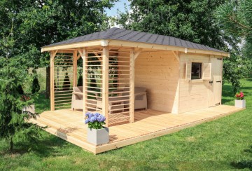 Domek drewniany na dzialke z altana la mare