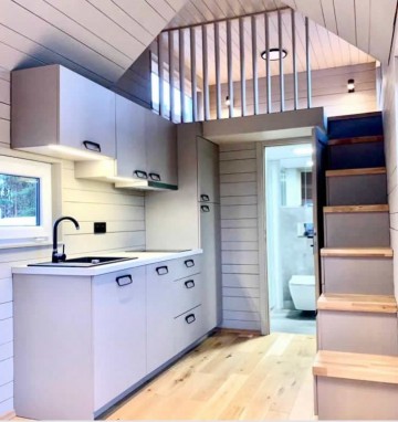 Keuken houten caravan