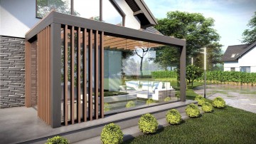 Nowoczesny ogrod zimowy