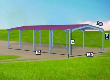 Overkapping opslag hooi agrarisch