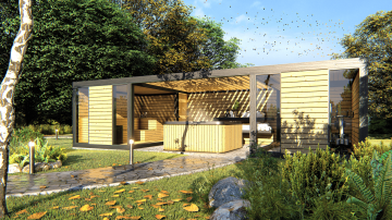 Sauna overkapping huis