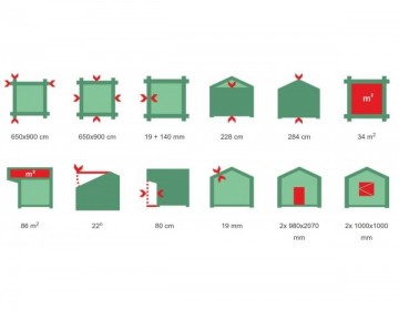 Wiata garaz wg6f2 2 auta 650x900cm 19140mm 5